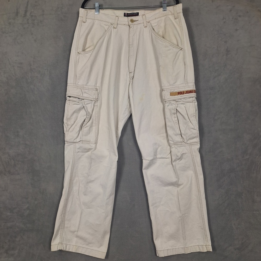 Rare Polo Ralph Lauren vintage cargo pants Firefighter mens 33x30 Y2K *stains*